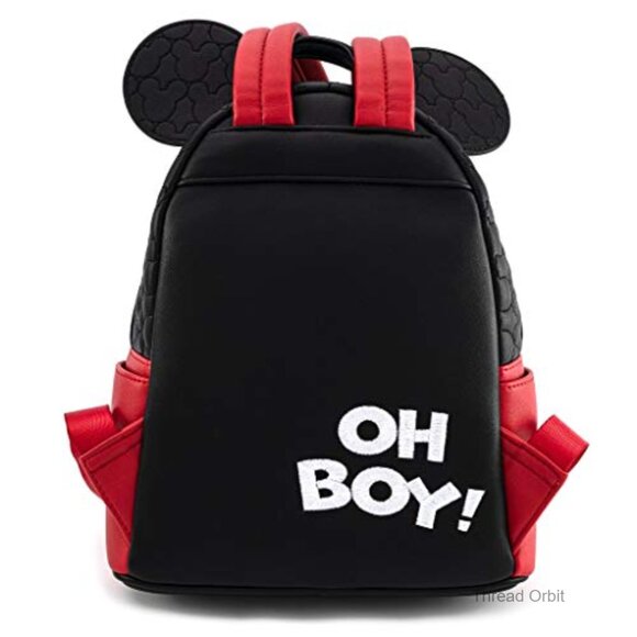 Quilted Mini Backpack with Mickey Mouse Applique and Embroidered Details